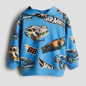 Hot Wheels Blue Sweatshirt Hoodie - H&M - 6-7